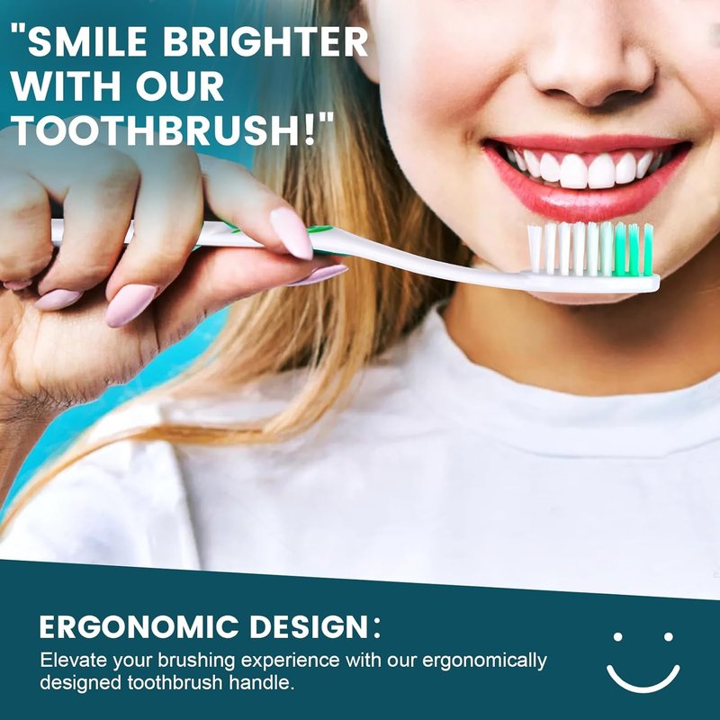 Navona 600 PCS Premium Toothbrushes - Individually Wrapped, Medium Soft Bristles | Ideal for Travel & Donations