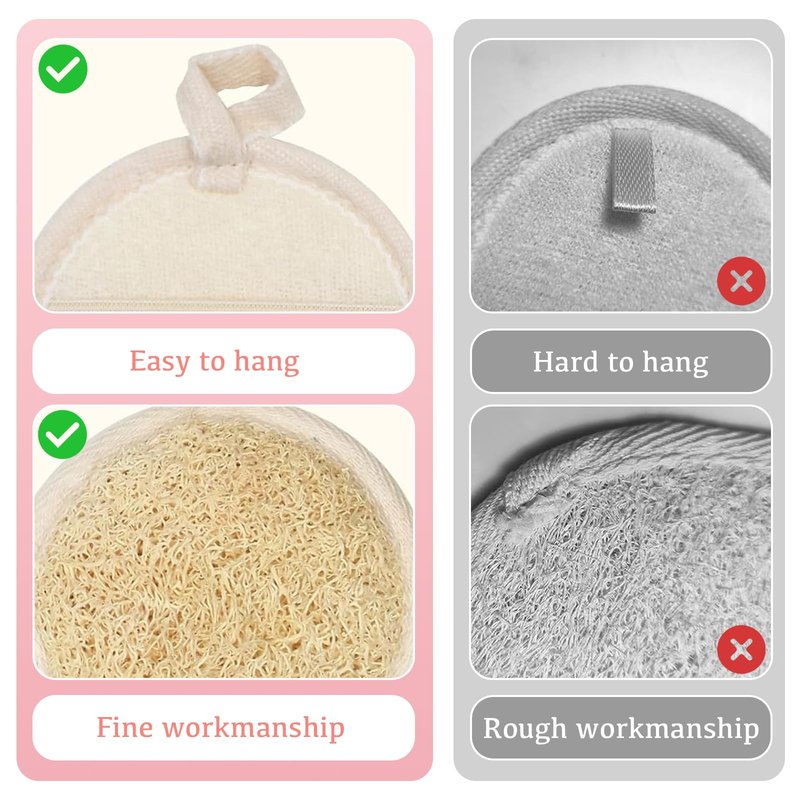 QIYUDA 8Pcs Loofah Face Exfoliator Pad, Sponge Facial Scrub Pads