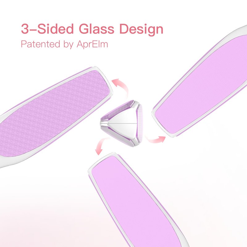 APRELM 3-Sided Nano Glass Foot File, 3-in-1 Coarse/Medium/Fine Foot Callus Remover, Professional Callus Remover for Feet Hard Skin Smooth Polishing (Pink)