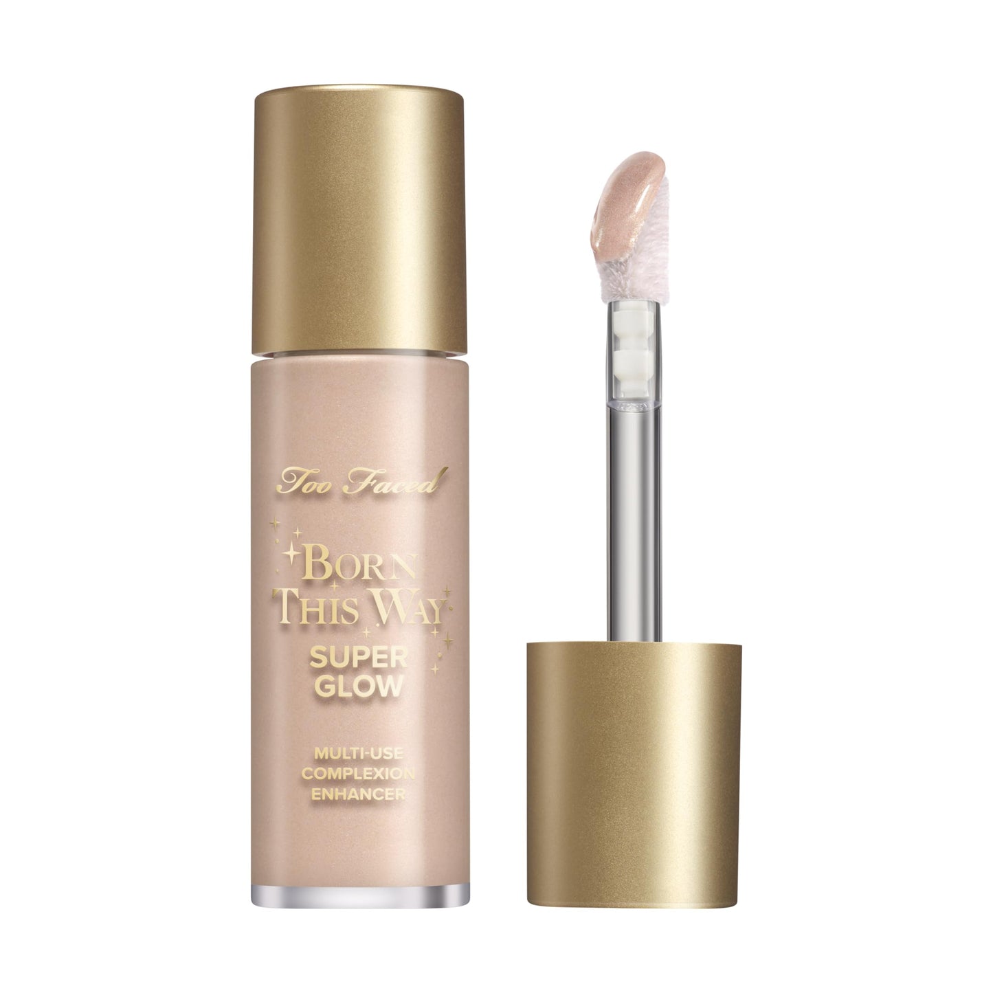 Too Faced Born This Way Super Glow Multi-Use Highlighting Skin Enhancer | Hydrating, Natural, All-Over Glow + Luminous Finish for Lit-From-Within Skin | Non-Greasy + Blendable, Polished Petal, 1 Fl Oz