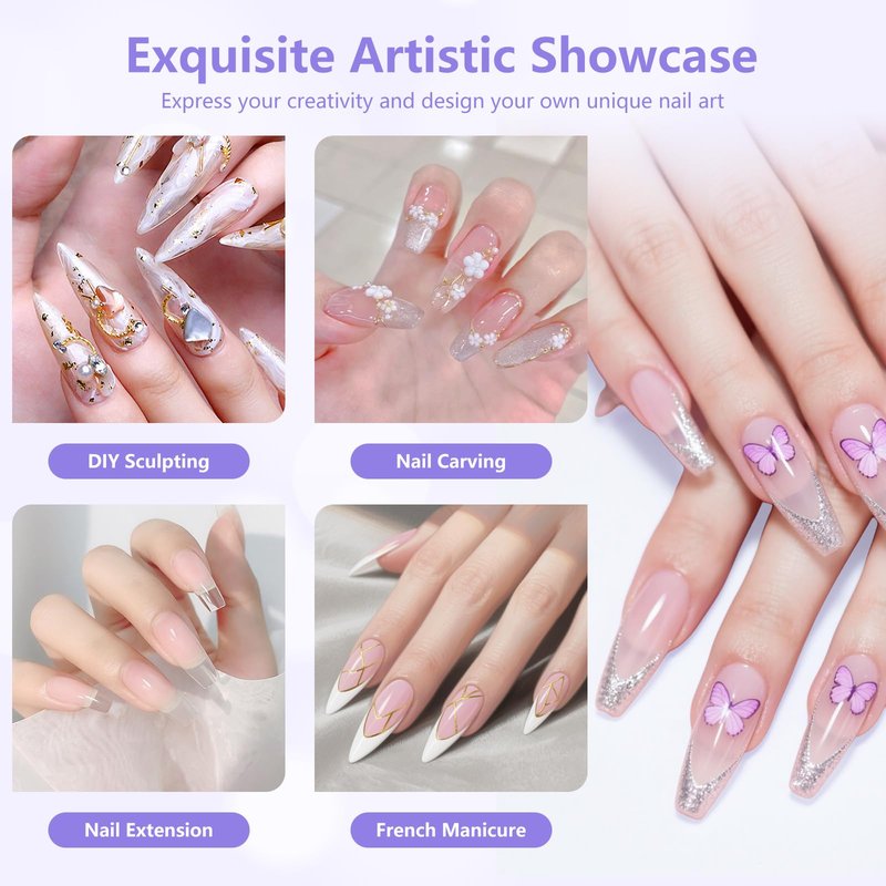 NIQZOPA Acrylic Nail Kit for Beginners: Clear White Pink Powder and Liquid Set - Professional Nails Kit Acrylic Set with Brushes Manicure Tools for Home DIY