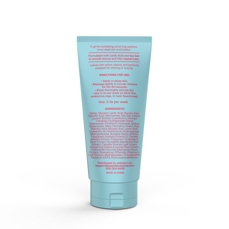 Base Laboratories Ingrown Hair - KP Bump Exfoliating Body Scrub - with AHA+BHA - Keratosis Pilaris Treatment - Daily Skin Exfoliant - Helps Reduce Strawberry Skin & Razor Bumps - Men & Women 3oz