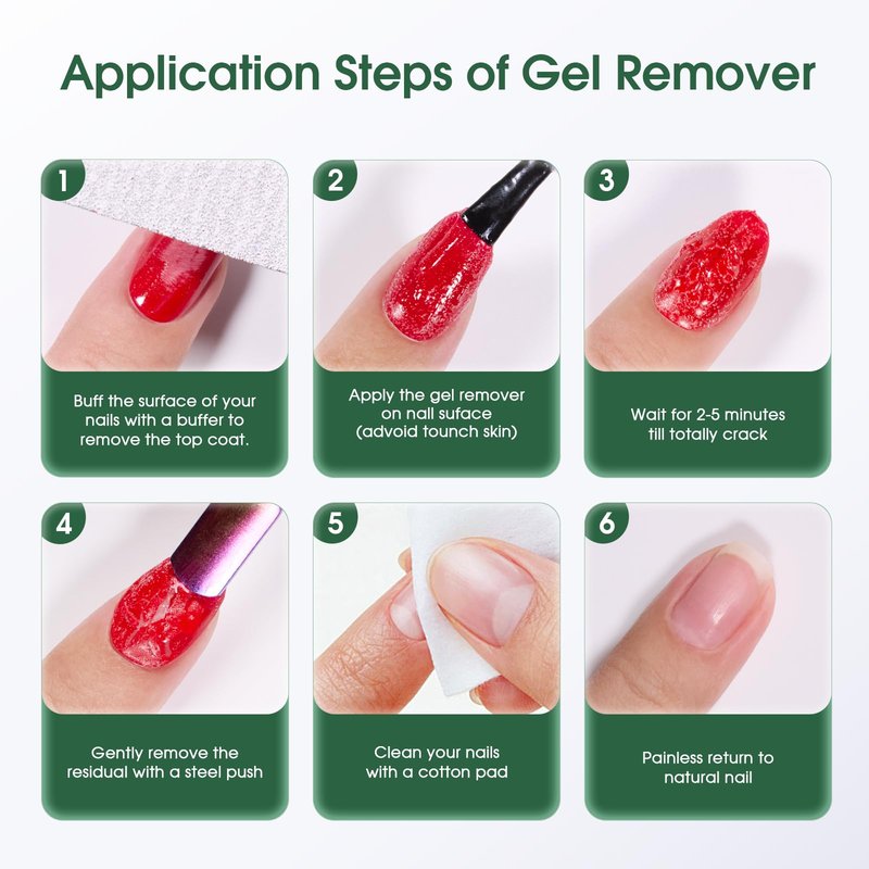 15ML Gel Nail Polish Remover, Gel Polish Remover for Nails, Professional Remove Gel Nail Polish, Quick & Easy Polish Remover In 2-3 Minutes
