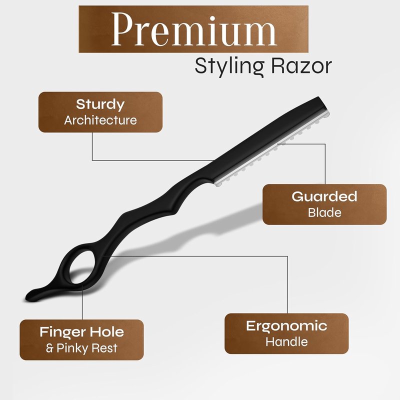 Facón Hair Razors - Professional Styling Razor Kit with 11 Stainless Steel Blades | Ideal for Salon & Home Use