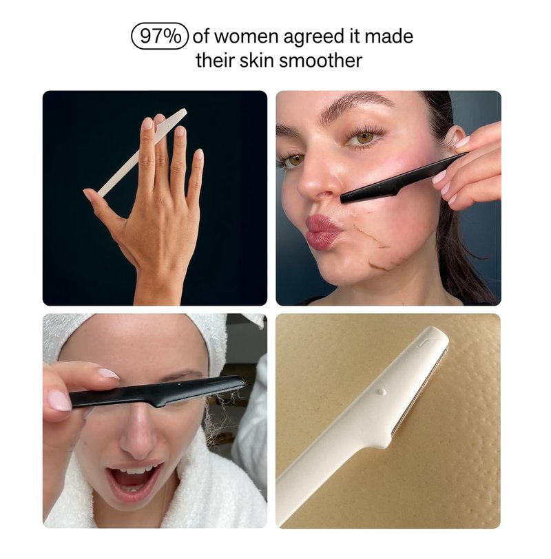 Nimbi Dermaplane Razor | Precision Eyebrow Shaper, Facial Hair Removal for Women & Exfoliation | Professional Dermaplaning Tool for Face | Plastic-Free - 3 Count