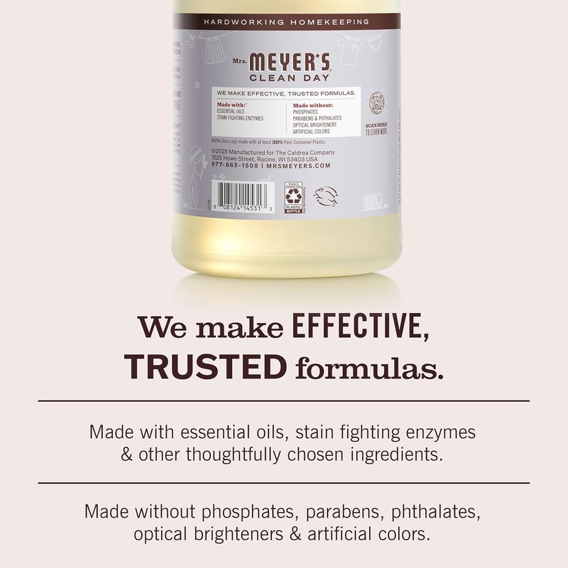 Mrs. Meyer's Clean Day Liquid Laundry Detergent - Biodegradable Lavender Formula, 64 oz (64 Loads)