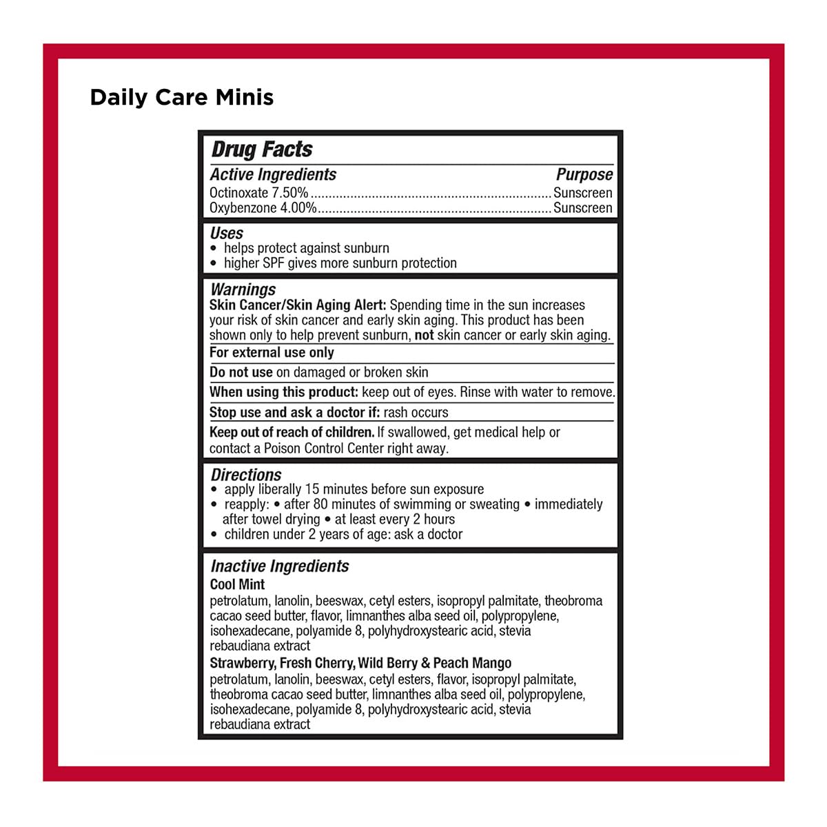 Carmex Daily Care and Daily Care Minis Moisturizing Lip Balm Pack, SPF 15, Multi-Flavor Lip Care Variety Pack Bag, 8 Count (3 Tubes, 5 Mini Tubes)