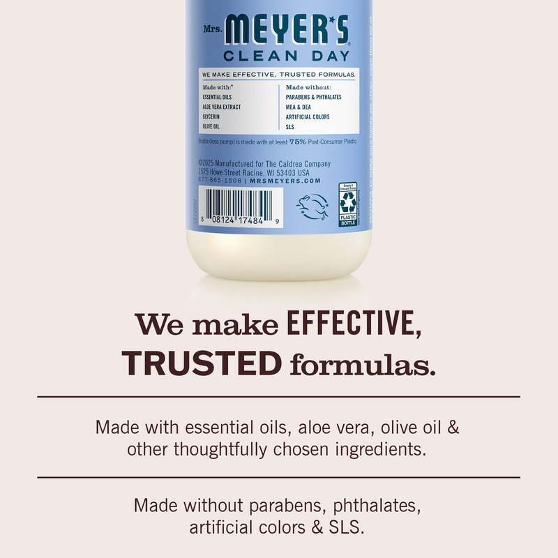 MRS. MEYER'S CLEAN DAY Hand Soap, Bluebell Scent, 12.5 Fl Oz Bottle