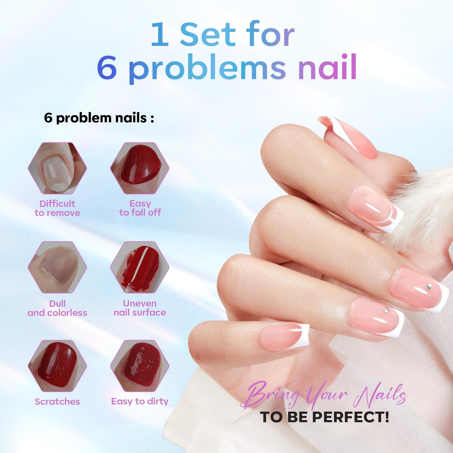 Super Shiny Gel Base and Top Coat Set - 15ml Nail Prep Dehydrator & Primer Kit for Perfect Nails