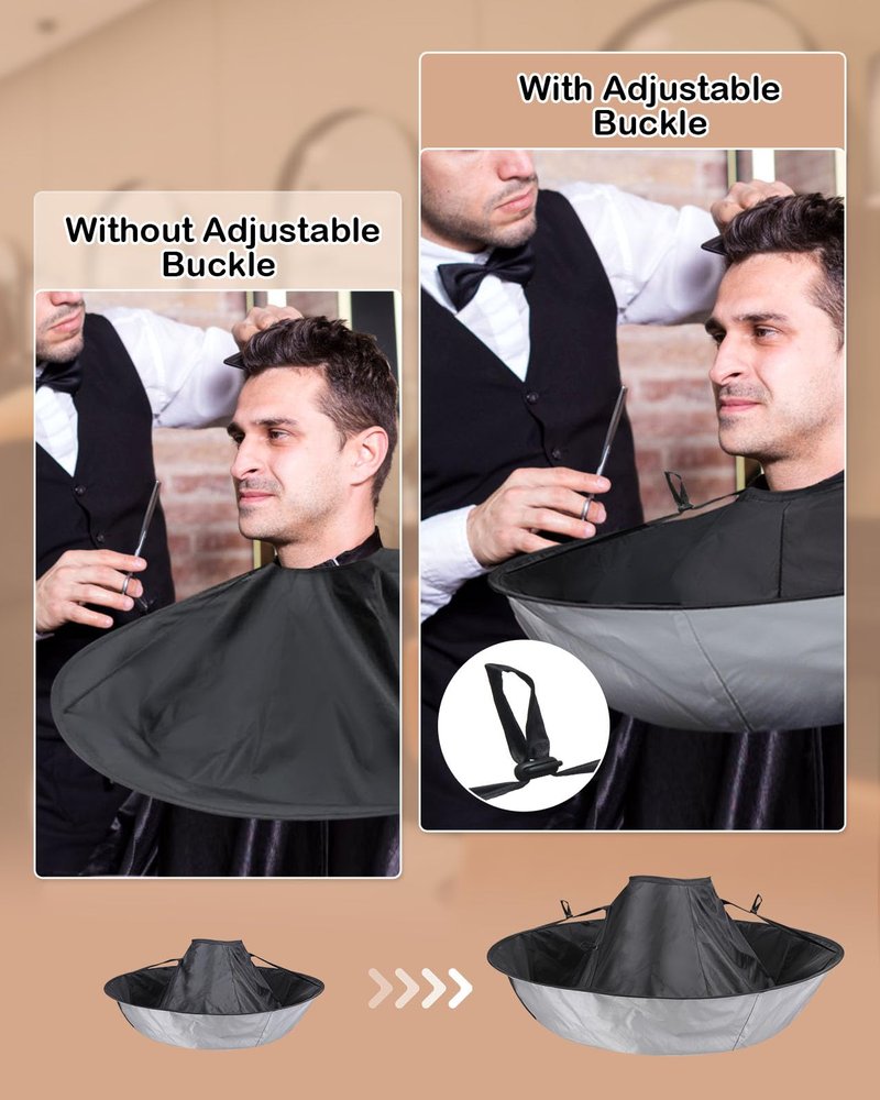 Lictin Hair Cloak - Black Waterproof Foldable Barber Cape Apron, Professional Haircut Cape with 1PCS Comb
