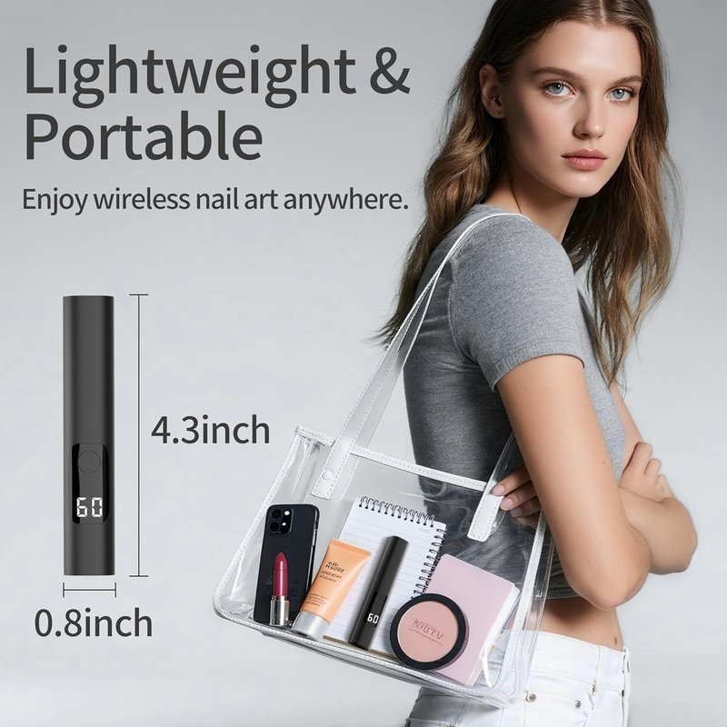 Skiennix Handheld UV Nail Lamp - Rechargeable Mini Dryer with LCD Display | Portable Gel Nail Tool