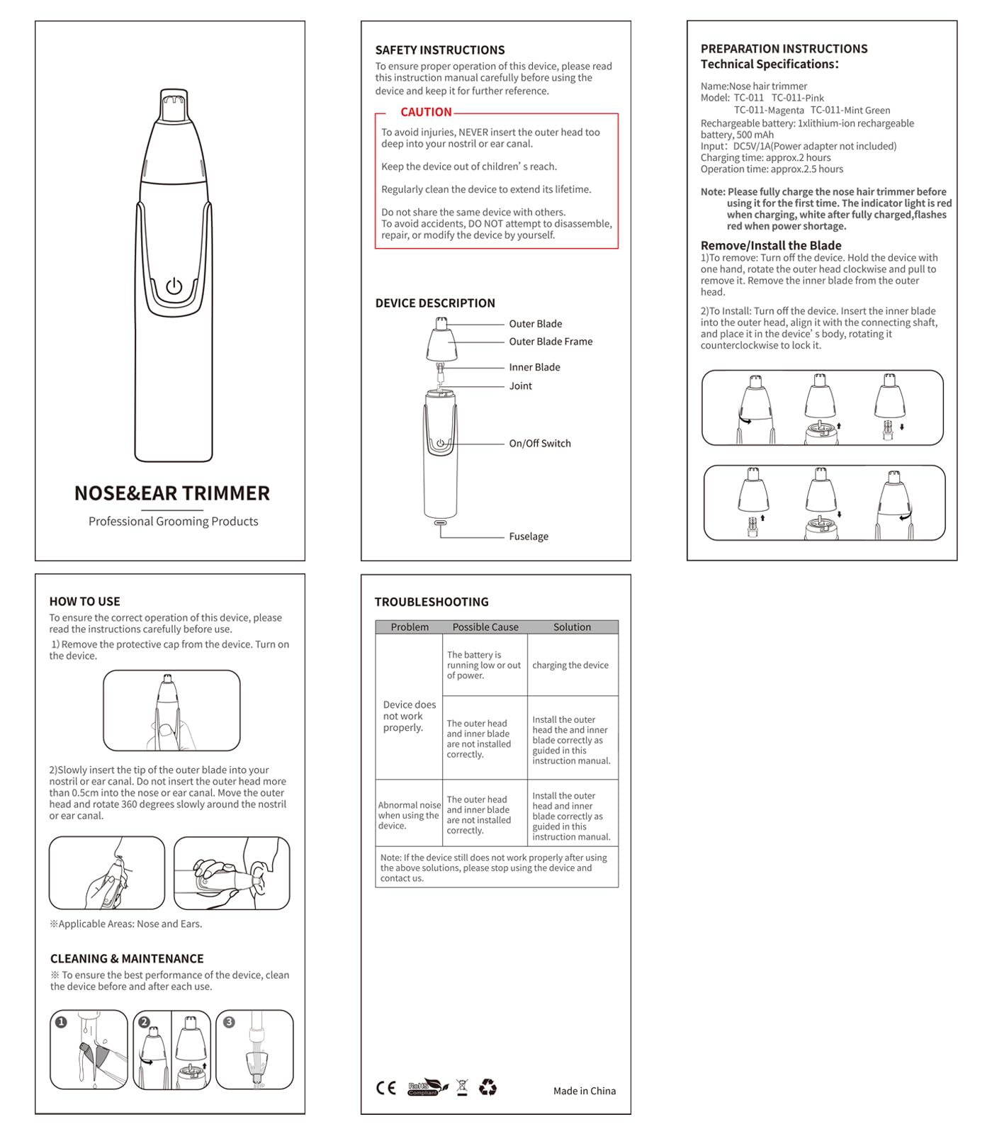 ZORAMI Rechargeable Ear and Nose Hair Trimmer - 2026 Professional Painless Eyebrow & Facial Hair Trimmer for Men Women, Powerful Motor and Dual-Edge Blades for Smoother Cutting Black