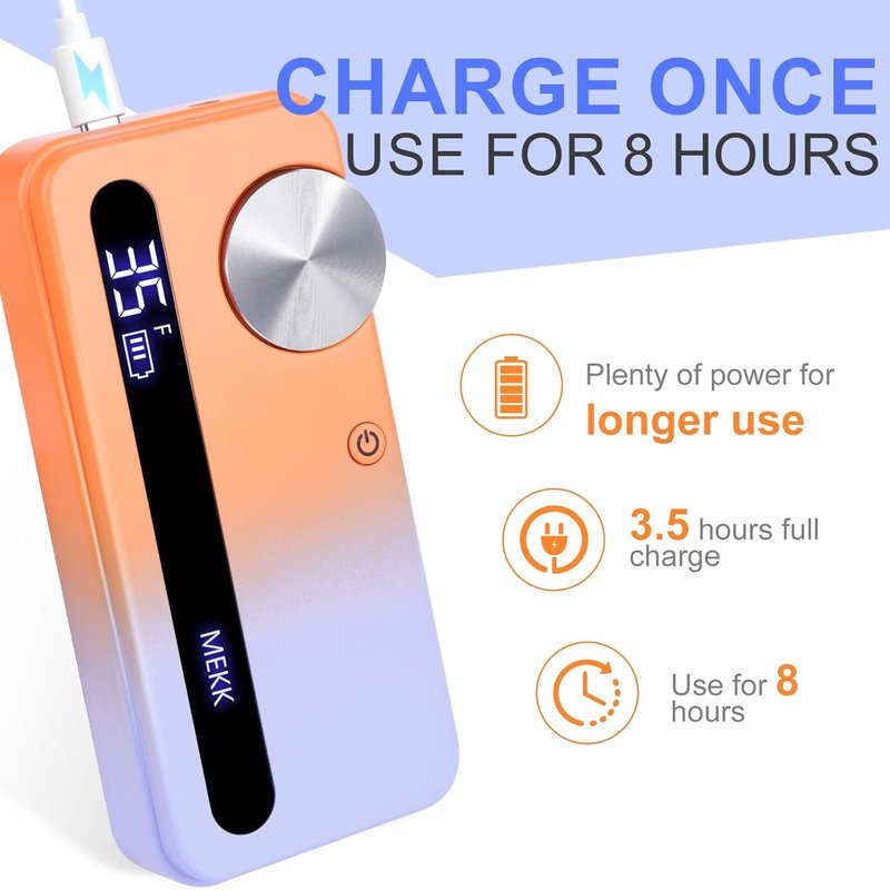 Electric Nail Drill Kit - 35,000 RPM Professional Nail File with 12 Bits | Cordless E-Filer for Home & Salon (Orange Blue)