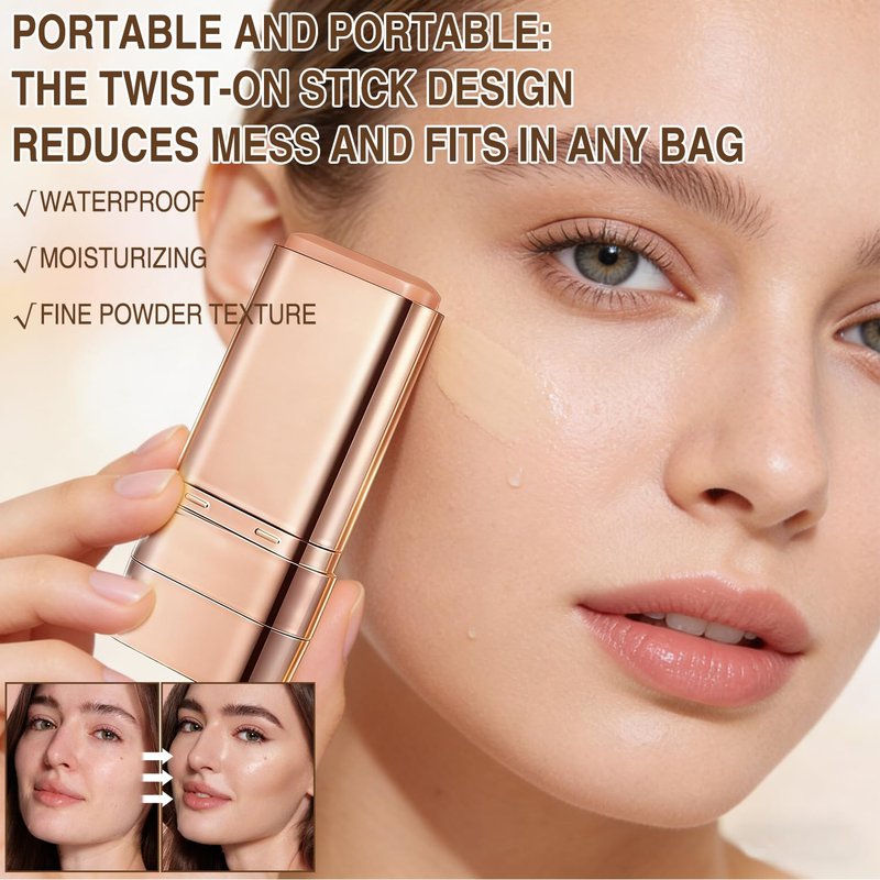 Skiennix Dual-Ended Concealer Foundation Stick - 3-in-1 Lightweight Formula for All Skin Types | #01 Bright White