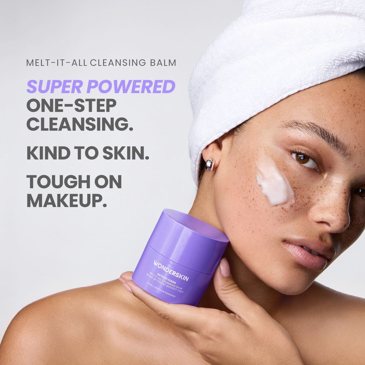 Wonderskin Cleansing Balm - Gentle Balm to Milk Makeup Remover | Hydrating Face Cleanser with Centella & Chamomile