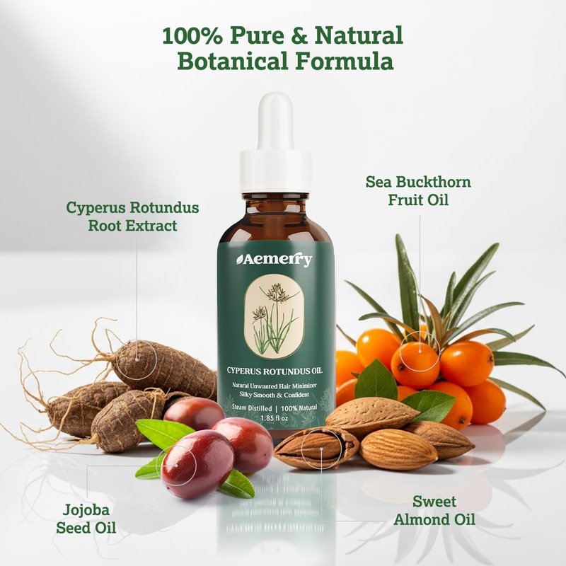 Cyperus Rotundus Oil: Natural Cyperus Rotundus After Hair Removal Oil, Slow & Reduce Regrowth for Face & Body, Moisturizing, Soothing & Smoothing Care, Safe for Sensitive Skin & PCOS.