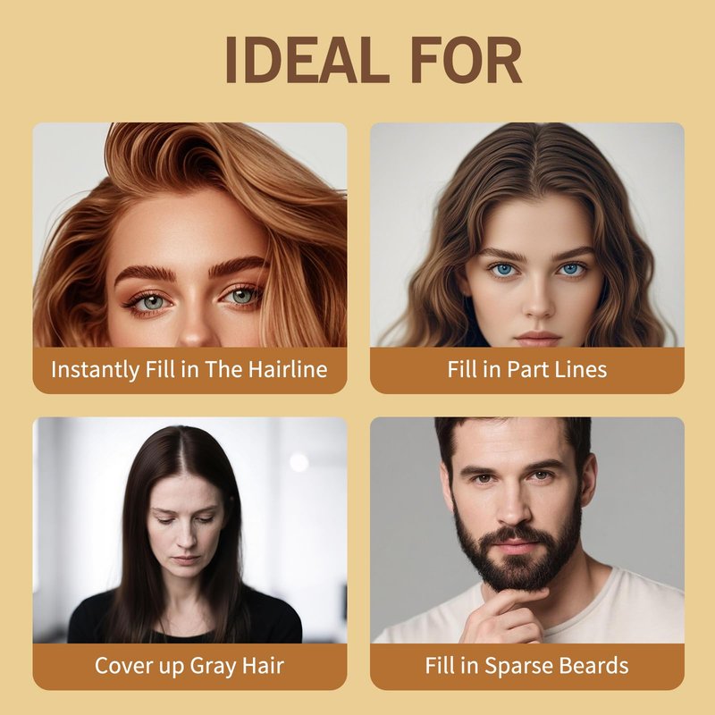 Hairline Powder (Medium Brown) - Instantly Cover Gray Roots, Hair Touch-Up, Hair Color Shadow for Thin Hair