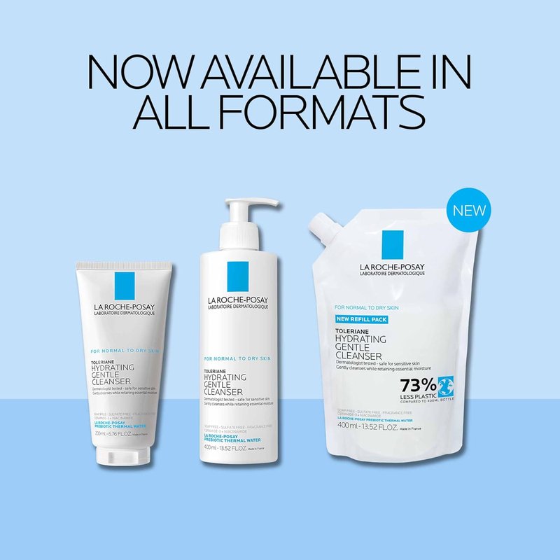 La Roche-Posay Toleriane Hydrating Face Cleanser - Gentle Daily Wash With Niacinamide & Ceramides | For Dry & Sensitive Skin