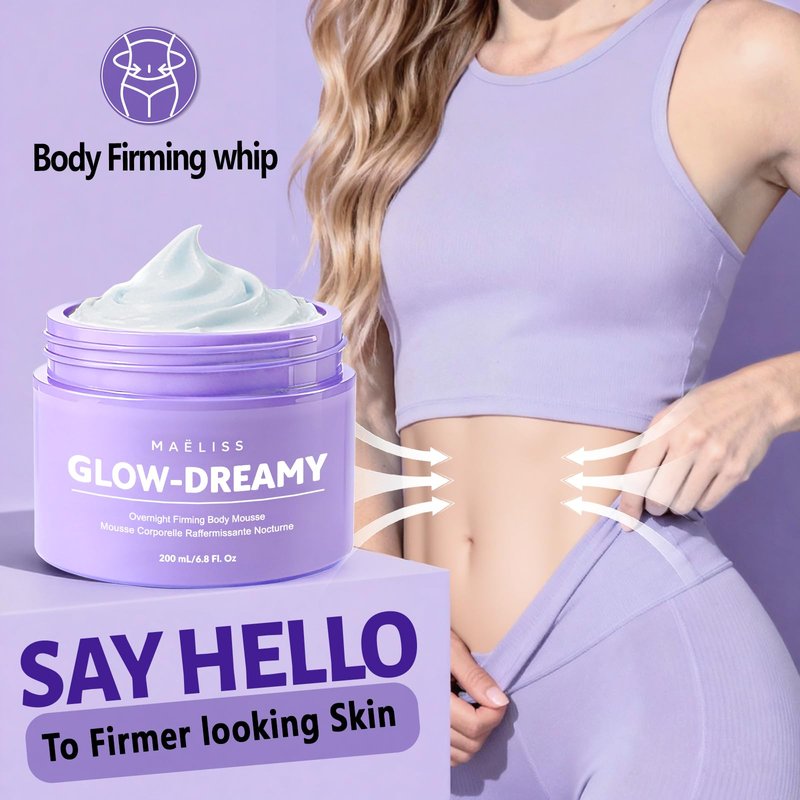 Overnight Toning Body Whip - Firming for Loose Crepey Skin on Arms, Thighs & Belly, Moisturizing & Anti-Wrinkle Night Cream to Improve Tone While You Sleep, Gifts for Mom Grandma Women 6.8 Fl oz