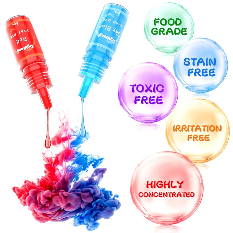 Bath Bomb Soap Dye - 36 Colors Concentrated Food Grade Skin Safe Liquid Based Colorant Vibrant Rainbow Coloring for Making DIY, Supplies Kit, Salt Crafting