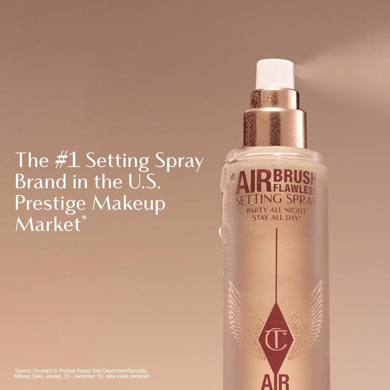 Charlotte Tilbury Airbrush Flawless Setting Spray - Ultra-Fine Hydrating Mist for Long-Lasting Makeup | 3.4 oz, Waterproof