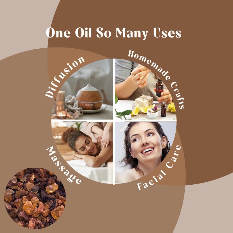 LOTUSJOY Myrrh Essential Oil, Pure Natural Myrrh Oil for Skin Hair Diffuser Room Spray DIY - 4 Oz