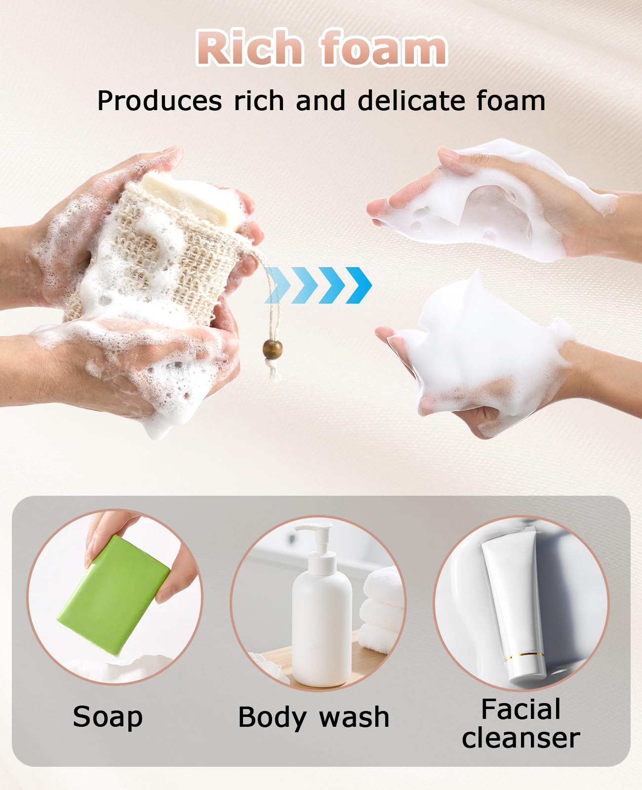 Geyynow 15 Pcs Natural Sisal Soap Saver Bag, Reusable Bar Soap Scrubber Exfoliating Pouch for Shower Washing Body