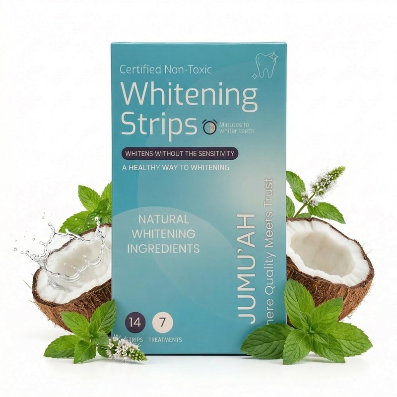 Jumu’ah Teeth Whitening Strips - 7 Treatments - 14 Strips - Enamel Safe - Certified Non-Toxic Teeth Whitening | Whitens Without Sensitivity, Coconut & Mint Flavor