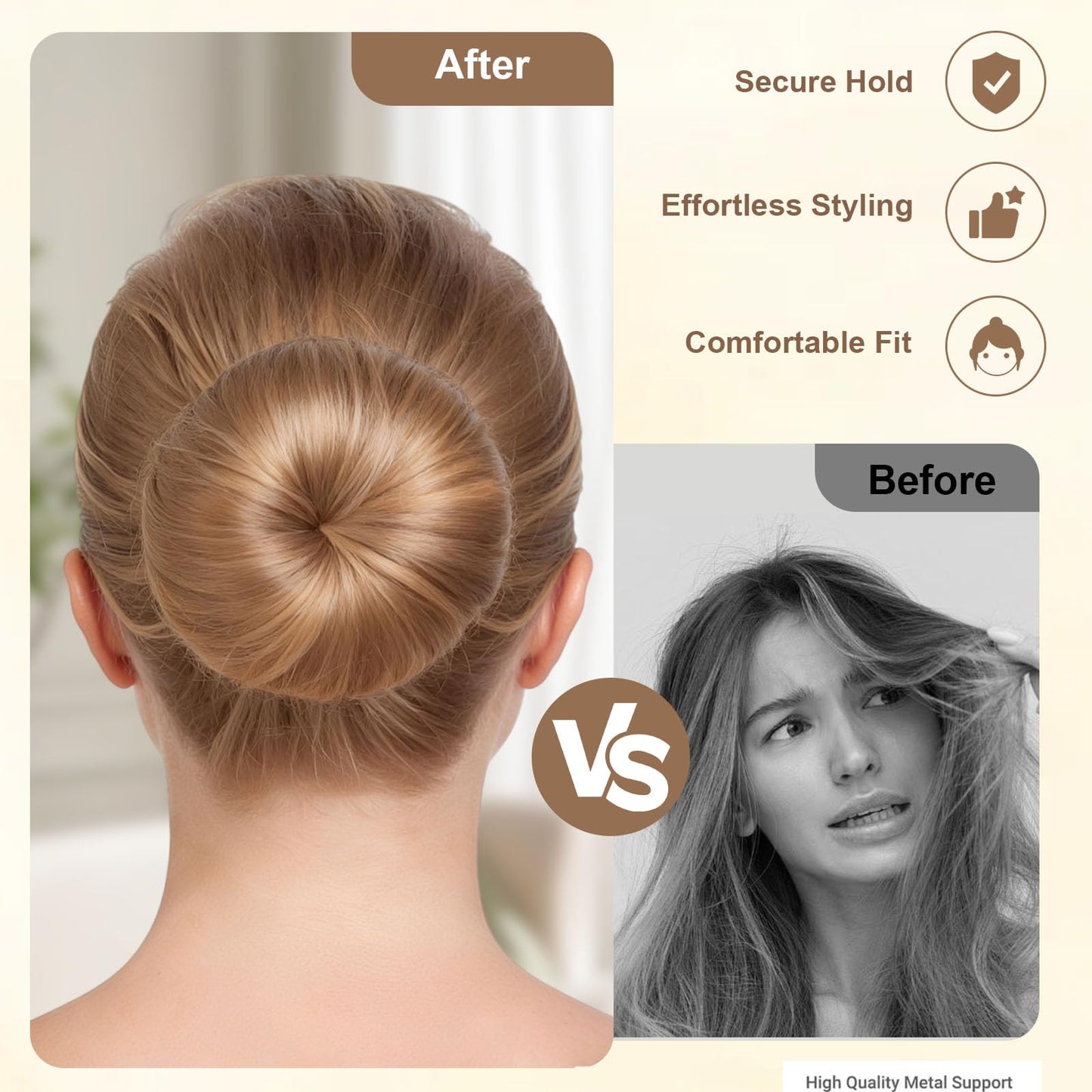 YANVIPERISK Hair Bun Maker 4 Pcs, Magic Donut for Kids & Women | DIY Shaper for Easy Ballerina Hairstyles | Donuts for Long Hair