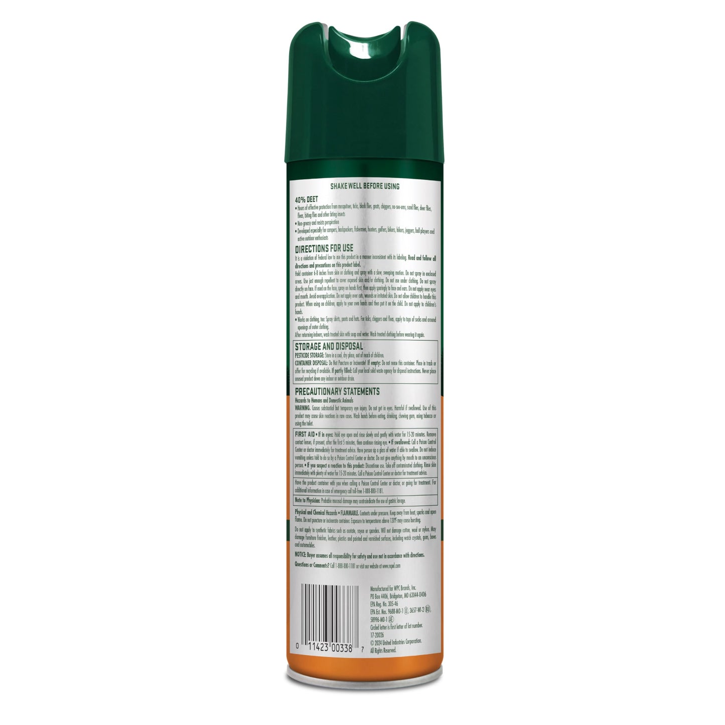 Repel Insect Repellent Sportsmen Max Formula 40% DEET, 6.5 Ounces, Long-Lasting Aerosol Insect Repellent Spray Repels Mosquitoes, Ticks, Gnats, Biting Flies, Chiggers and Fleas, 3 Pack