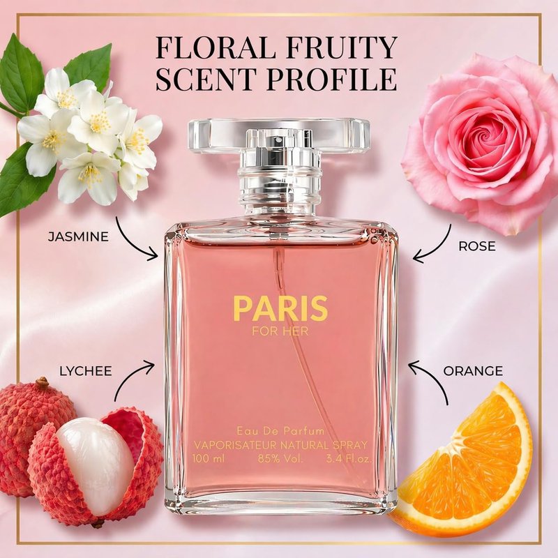 Sandora Fragrances Women's Perfume - Elegant Floral Eau De Parfum | Orange, Jasmine, Patchouli, Vanilla, 3.4 fl oz