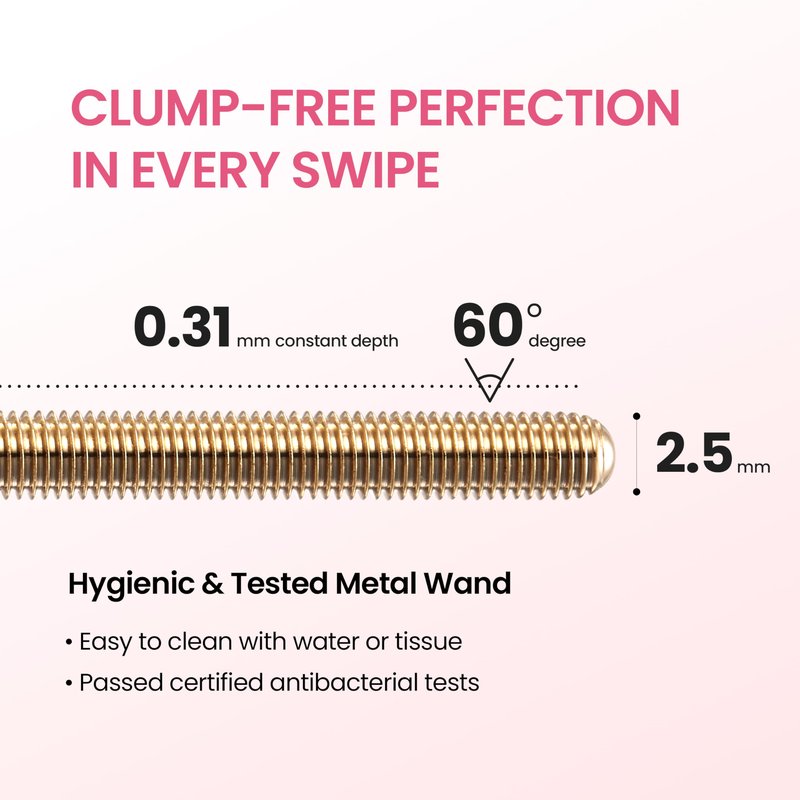 DERMALOGY by NEOGENLAB Extra Slim Metal Mascara, Long-Lasting Volumizing & Lengthening Formula with Metal Wand Brush, Smudge-Resistant, Vegan Korean Makeup, Black, 1 Count
