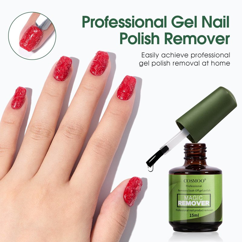 15ML Gel Nail Polish Remover, Gel Polish Remover for Nails, Professional Remove Gel Nail Polish, Quick & Easy Polish Remover In 2-3 Minutes