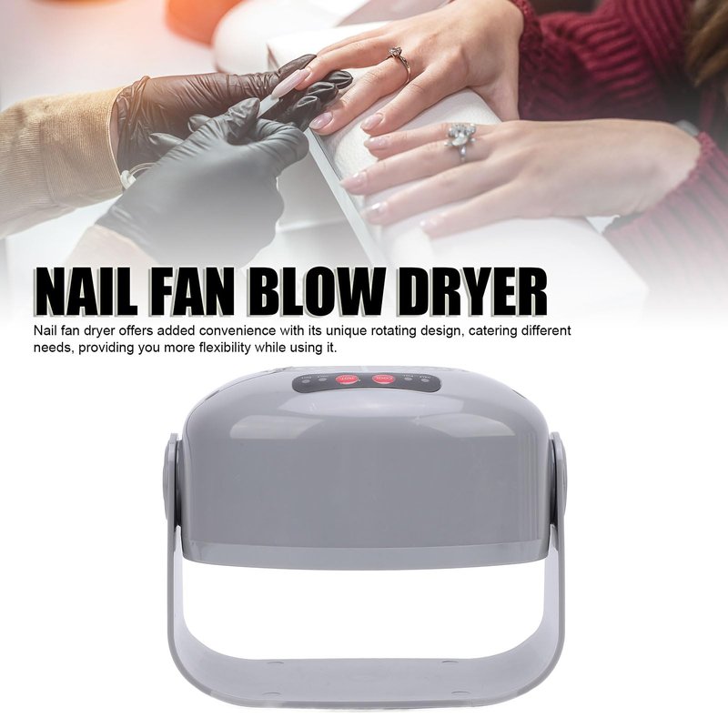 Air Nail Dryer, 300W 600W 2 Adjustable Gears Rotatable Hot and Cold Nail Drying Fan with Auto Sensor, Quick Dry Nail Fan Dryer for Fingernail Toenail, Regular Nail Polish Home