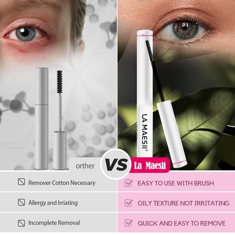 LA MAESII Lash Remover for Lash Clusters 5ML DIY Eyelash Extension Remover Clear Remover Gentle Formula for Sensitive Eyes