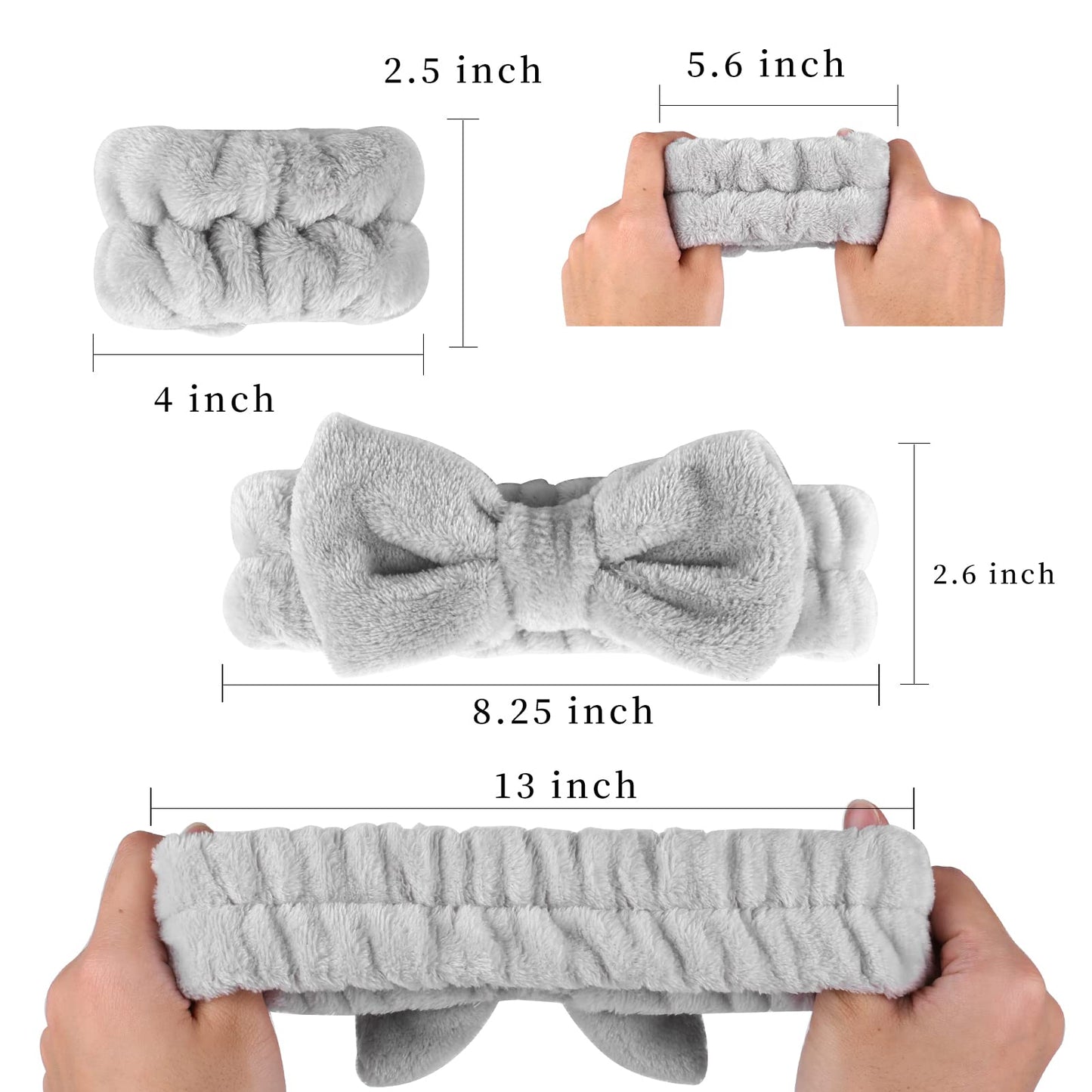 SLNZAPTY 12 PCS Face Wash Headband Wristband Set for Women Girls