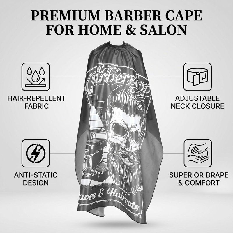 Barber Cape, Professional Hair Cutting Cape, Haircut Capes For Adults, Oilproof Anti-static Cutting Hair Beard Hairdressing Salon Cape, No Sticking to Hair, Easy to Clean