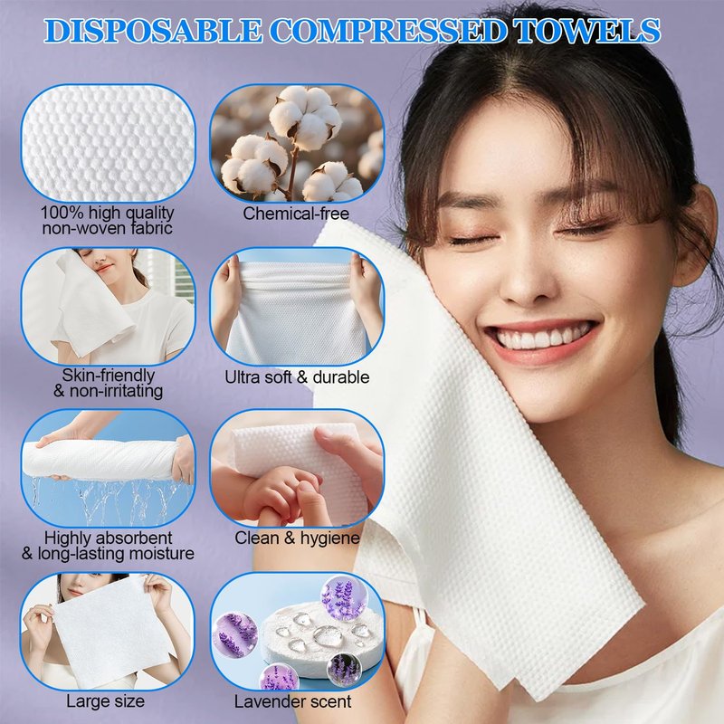 Disposable Compressed Face Towels - 60 Pcs Refills for Hot Towel Heater | Ideal for Smart Towel Warmers