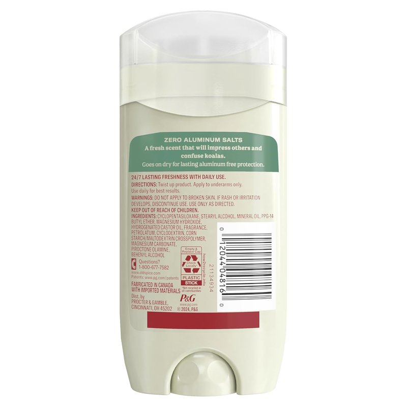Old Spice GentleMan's Deodorant - Aluminum-Free, 24/7 Freshness, Eucalyptus & Coconut Oil, 3 oz (Pack of 3)