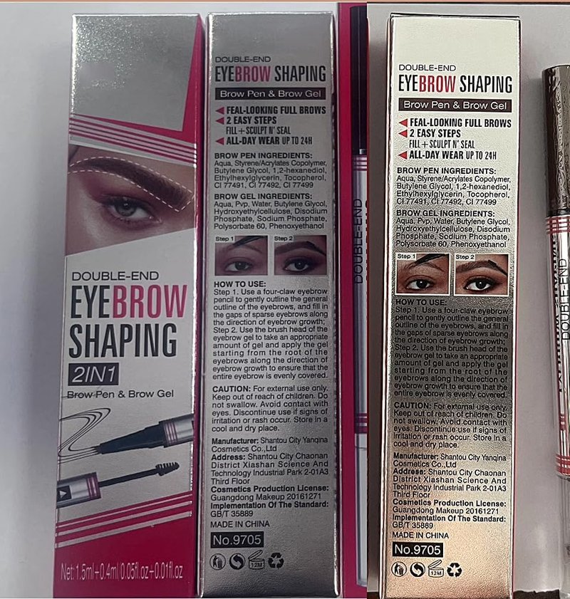 Skiennix 2-in-1 Eyebrow Pencil - Waterproof Dual-Ended Microblading Pen with Brush & 4 Tips | Gray