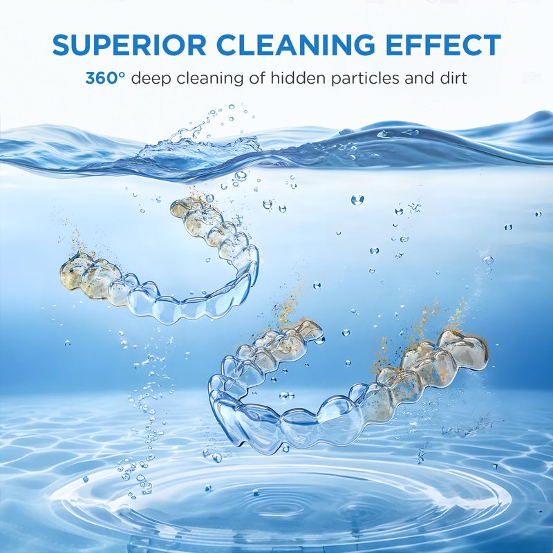 Dental Ultrasonic Retainer Cleaner Machine: 45kHz Dental Cleaning Pod with Digital Timer & 200ML, Cleaning for Dentures, Mouth Guards, Aligners, Night Guards, Braces, Toothbrush Heads & Jewelry, Green