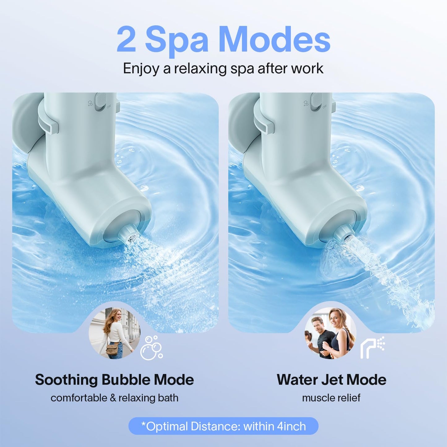 Bath Jets for Tub with 2 Powerful Speeds, 60 Mins Runtime, Rechargeable Bubble Machine Home Bathtub Accessories for Spa, Stress Relief, Muscle Relaxing, Gifts for Women Bath Lover