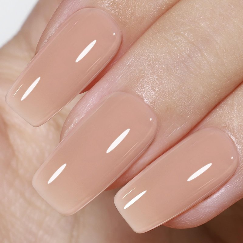 Beetles Nude Gel Nail Polish - 15ml Neutral Brown Base Color Fall Gel Polish Nail Concealer Mocha Sheer Translucent Effect Soak Off UV LED French Nail Art Manicure Gift for Women