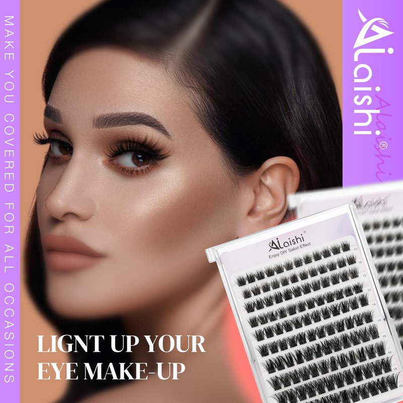 No Glue Needed Lashes, Self Adhesive Eyelashes, DIY Lash Cluster Eyelash Extensions Kit 10‑18mm,120pcs Fluffy D Curl Soft Natural Lashes with Tweezers–Fake Cat Eye Wispy Individual Clusters(NGT501)