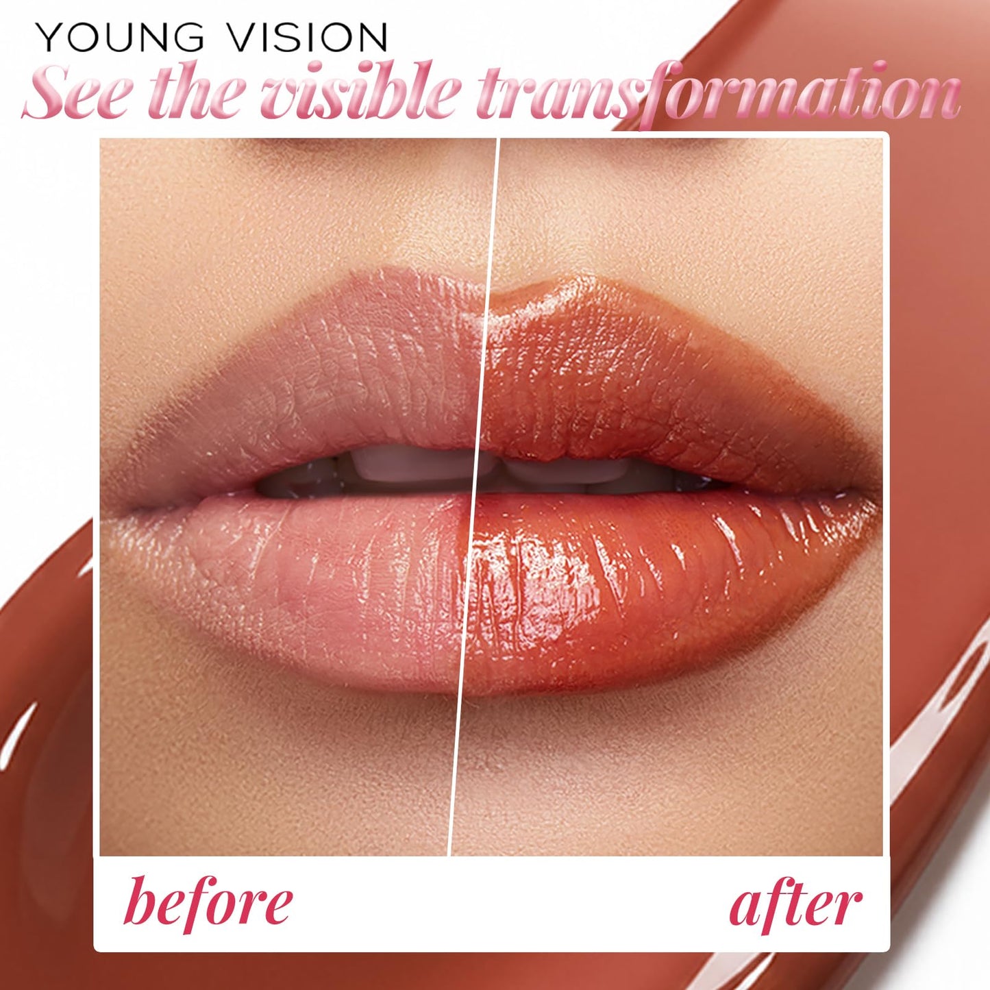 YOUNG VISION Tinted Lip Balm & Hydrating Lipstick - 8-Hour Moisture Lock Satin Finish, Warm Caramel Nude, Zero Greasy Residue, Cruelty-Free Lip Care, Warm Caramel
