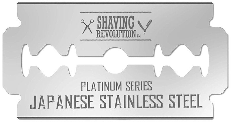 SHAVING REVOLUTION Double Edge Razor Blades - Platinum Japanese Stainless Steel for a Smooth, Precise Shave - 50 Count