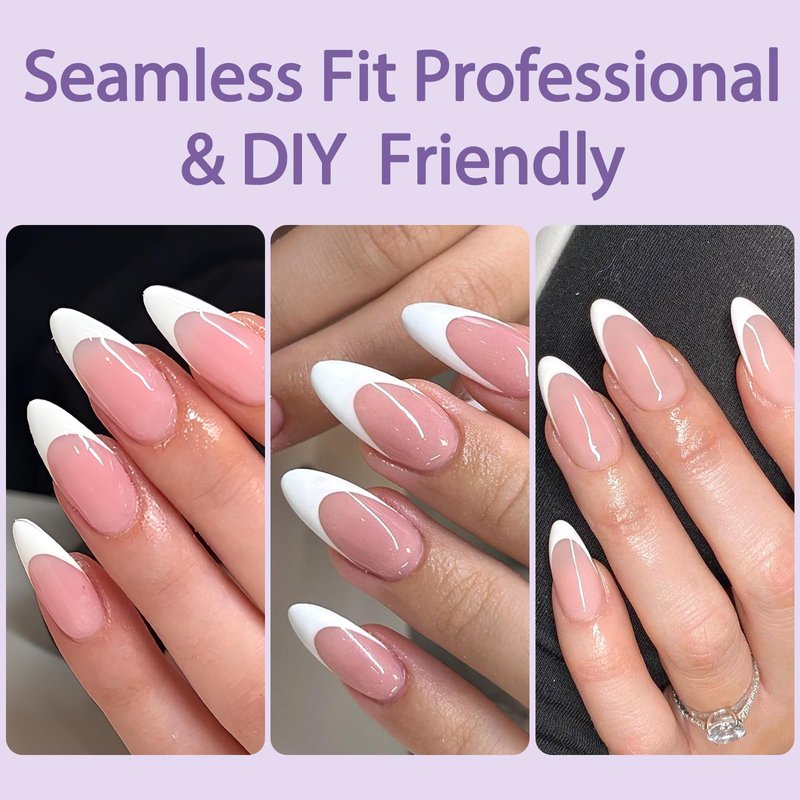 AddFavor Medium Almond Nail Tips, 480pcs Soft Gel Nail Tips Almond Shape Clear Fake Nails Full Cover Acrylic Nails Tips for Extensions Manicure Home DIY 15 Sizes