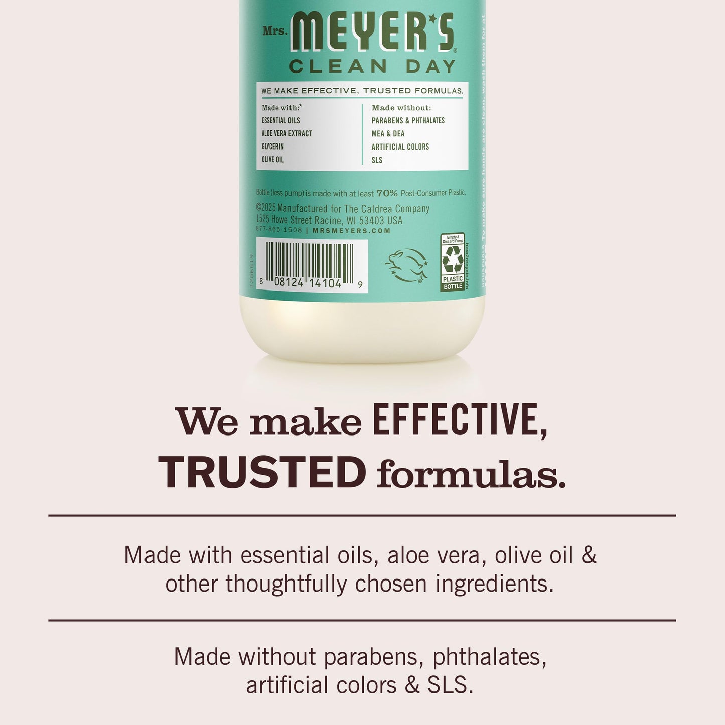 MRS. MEYER'S CLEAN DAY Hand Soap, Basil Scent, 12.5 Fl Oz Bottle