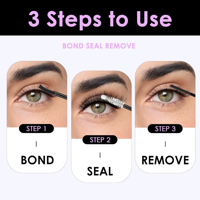 GAQQI Lash Bond & Seal | Waterproof 3-in-1 Eyelash Adhesive Kit for Strong Hold & Quick Removal - 2 Pcs