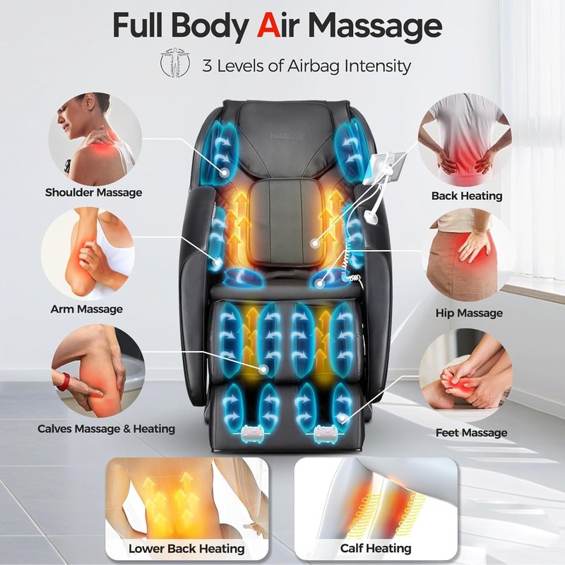 Skiennix Full Body Massage Chair - AI App Control Shiatsu Zero Gravity with Heated Foot Roller & Bluetooth Speaker